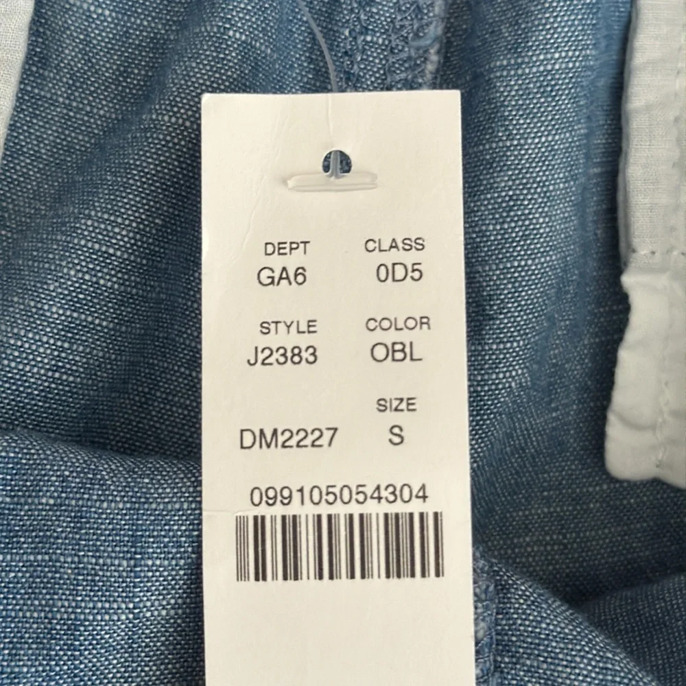 {NWT} J.Crew | Seaside Cotton Chambray Drawstring Short J2383 Oasis Blue (S) - Picture 8 of 16